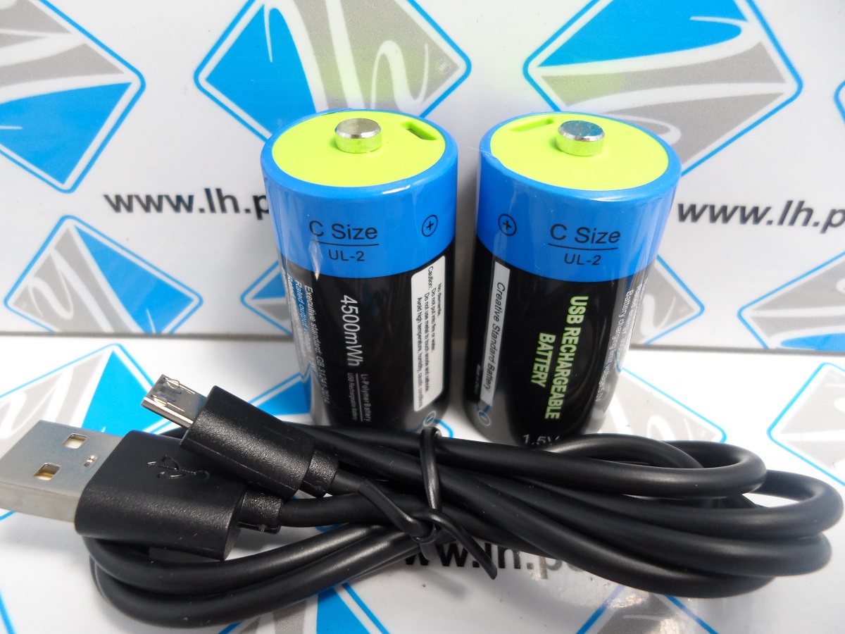 UL-2 Size C             Batería recargable 1,5V, 4500mWh + cable de carga USB